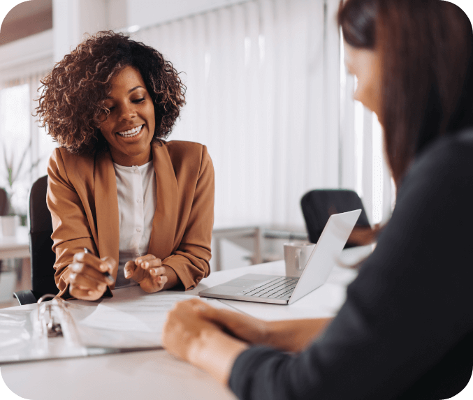Two women in a meeting